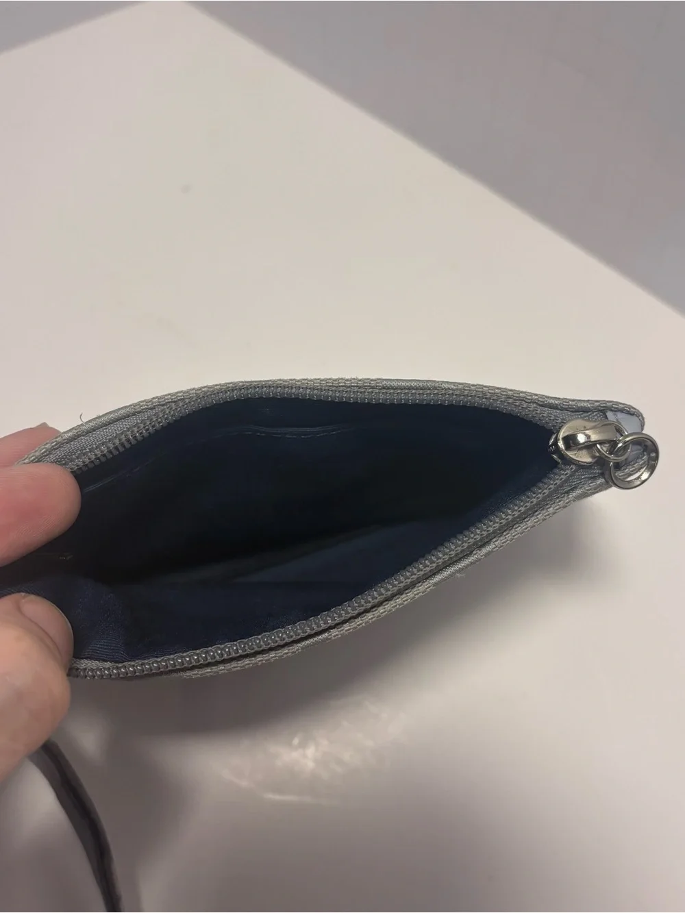 Coach Light Blue Signature Wristlet with Detachable Strap